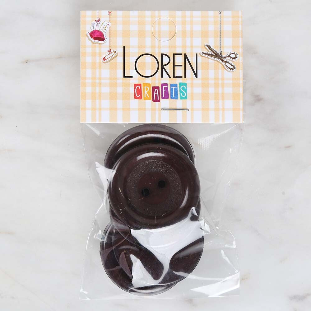 Loren Crafts 5'li Kahverengi Büyük Düğme - 1789